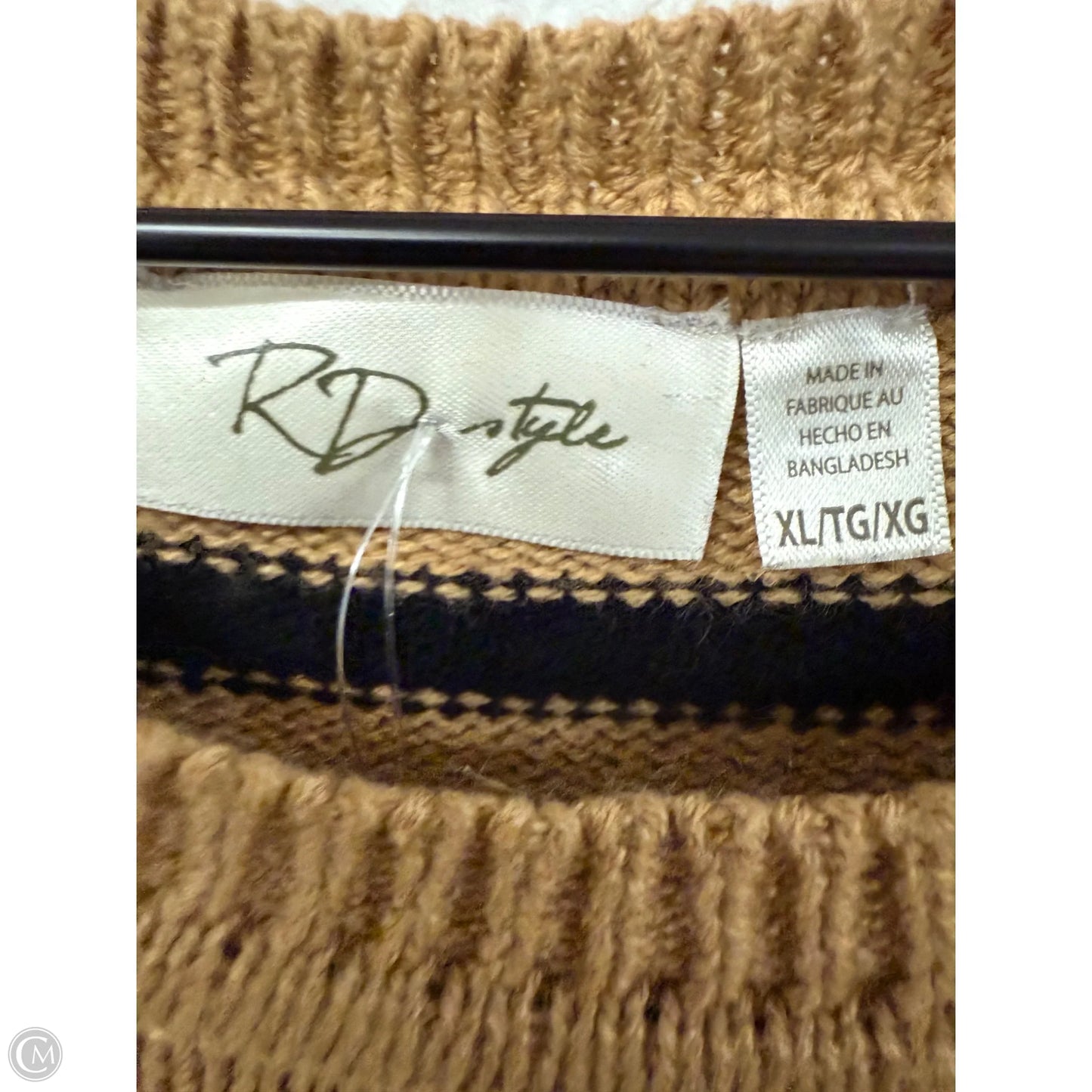 Sweater By Rd Style In Black & Brown, Size: Xl