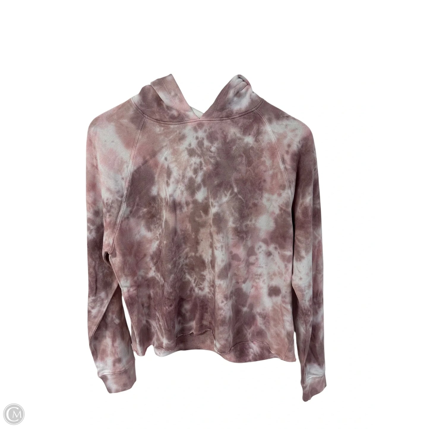 Sweatshirt Hoodie By Lucky Brand In Pink & White, Size: S