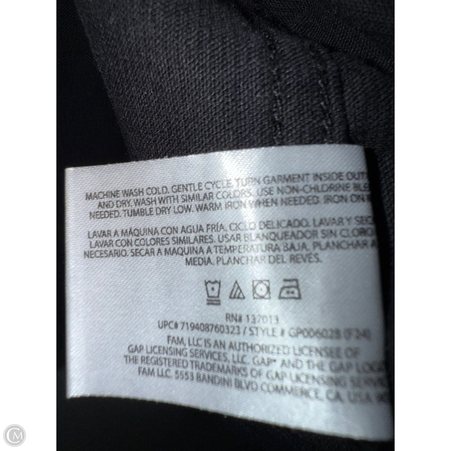 Jacket Other By Gap In Black, Size: S