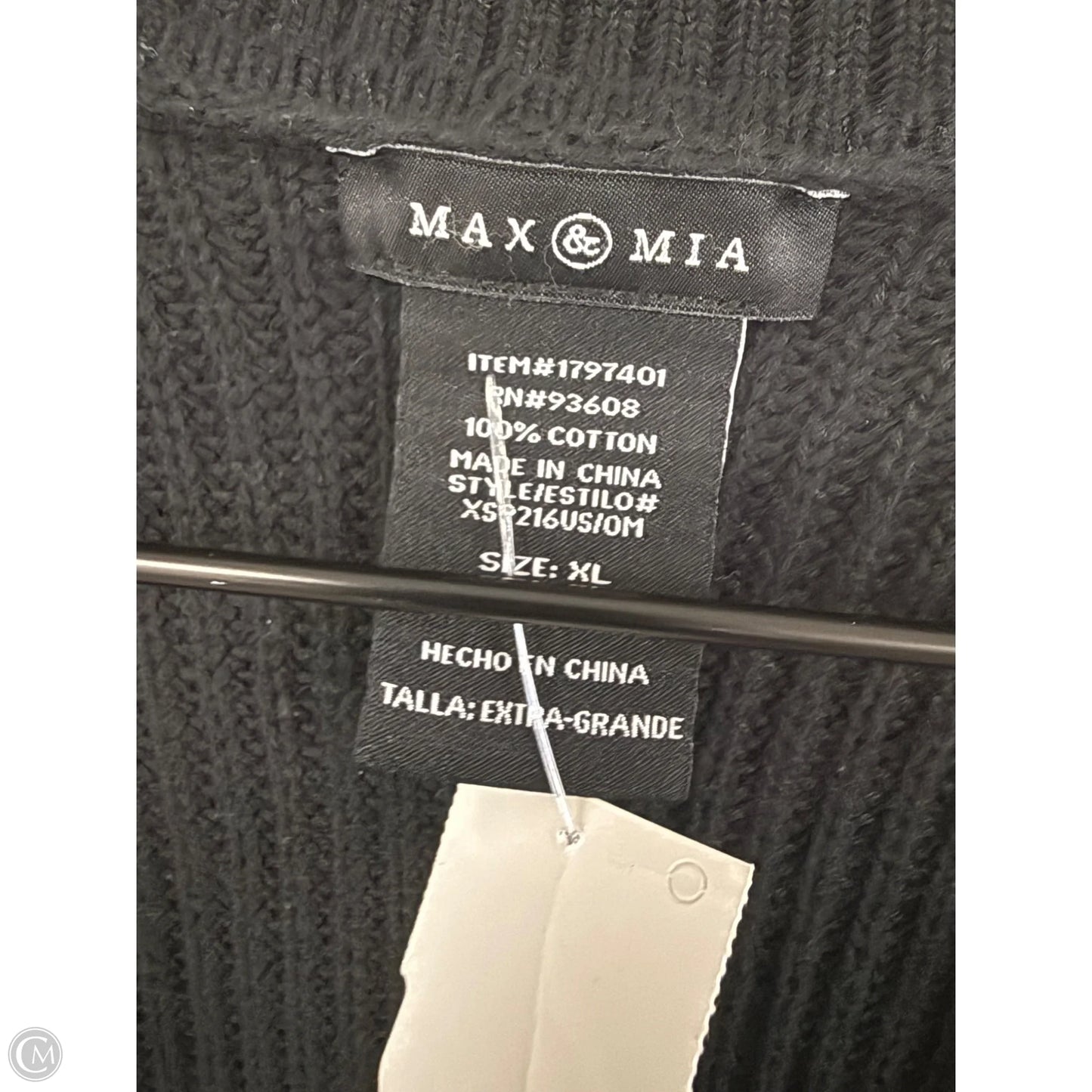 Sweater Cardigan By Clothes Mentor In Black, Size: Xl