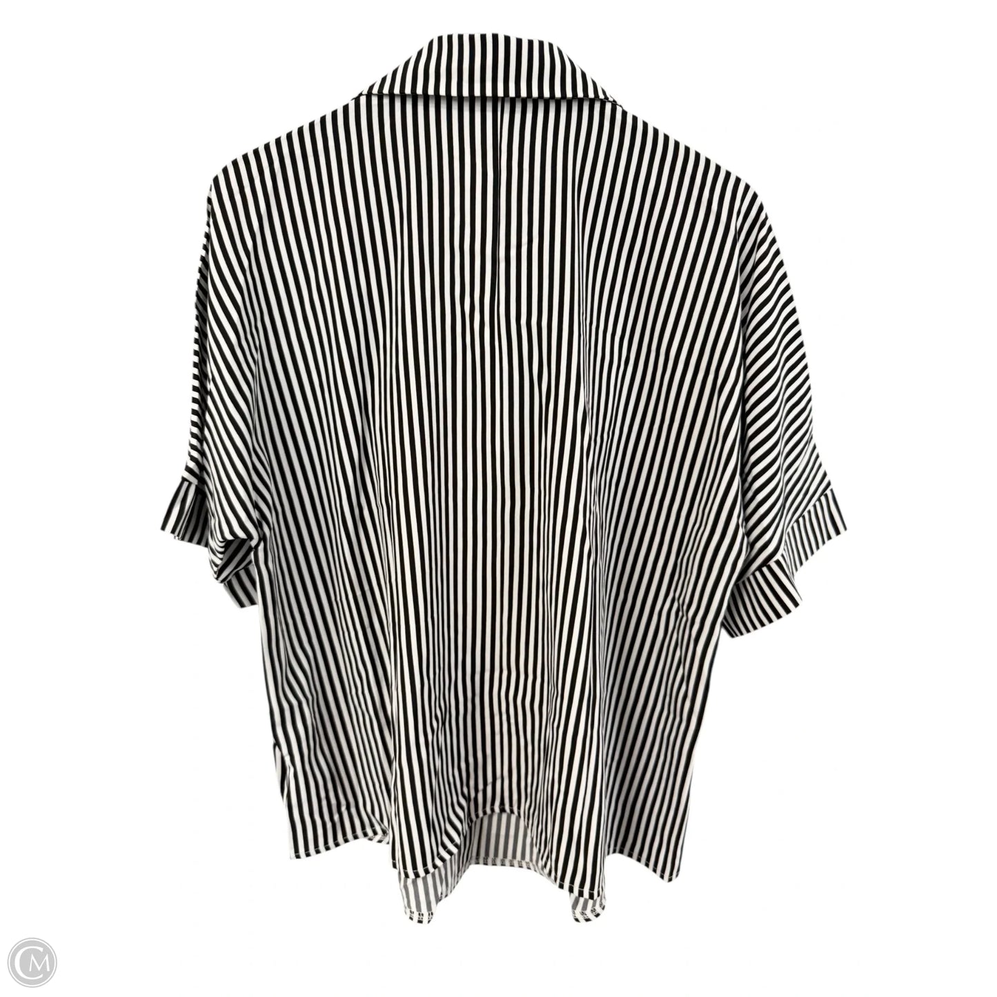 Blouse Long Sleeve By Shein In Black & White, Size: Xl