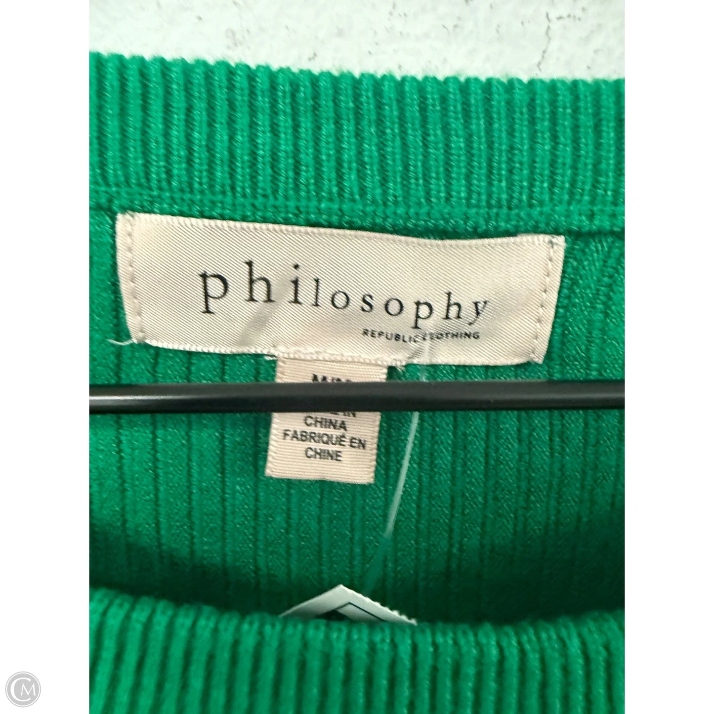 Sweater Short Sleeve By Philosophy In Green, Size: M