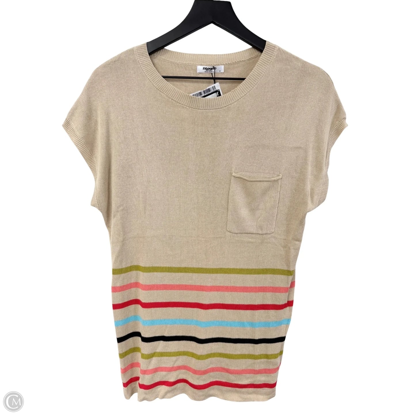 Top Short Sleeve By Cmf In Multi-colored, Size: M