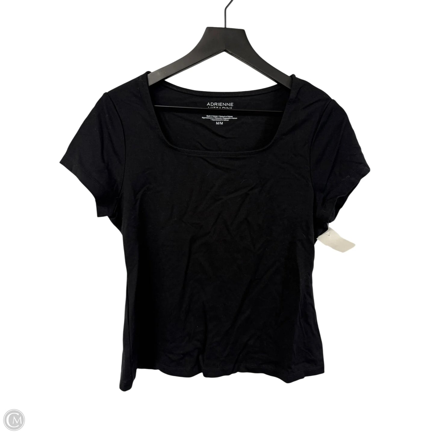 Top Short Sleeve Basic By Adrianna Papell In Black, Size: M
