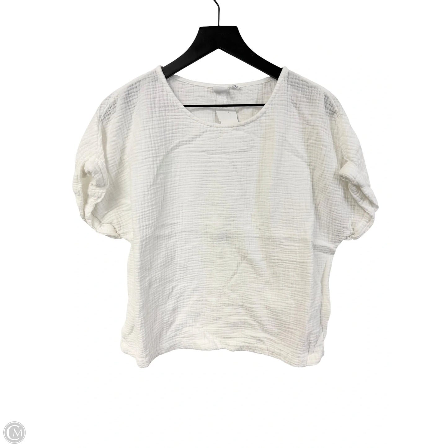 Top Short Sleeve By Gap In White, Size: M