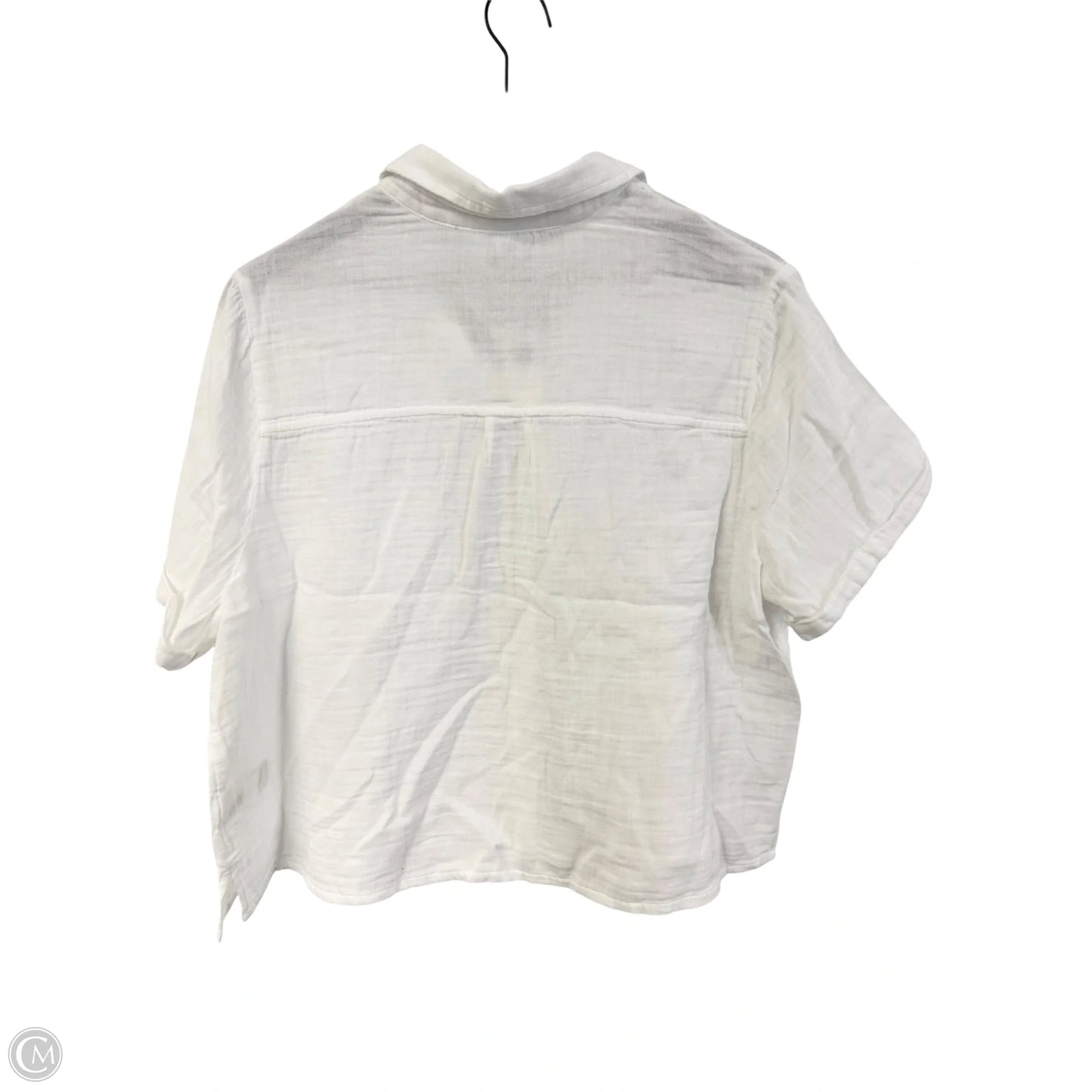 Blouse Short Sleeve By Old Navy In White, Size: L