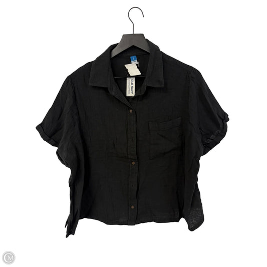 Blouse Short Sleeve By Old Navy In Black, Size: L