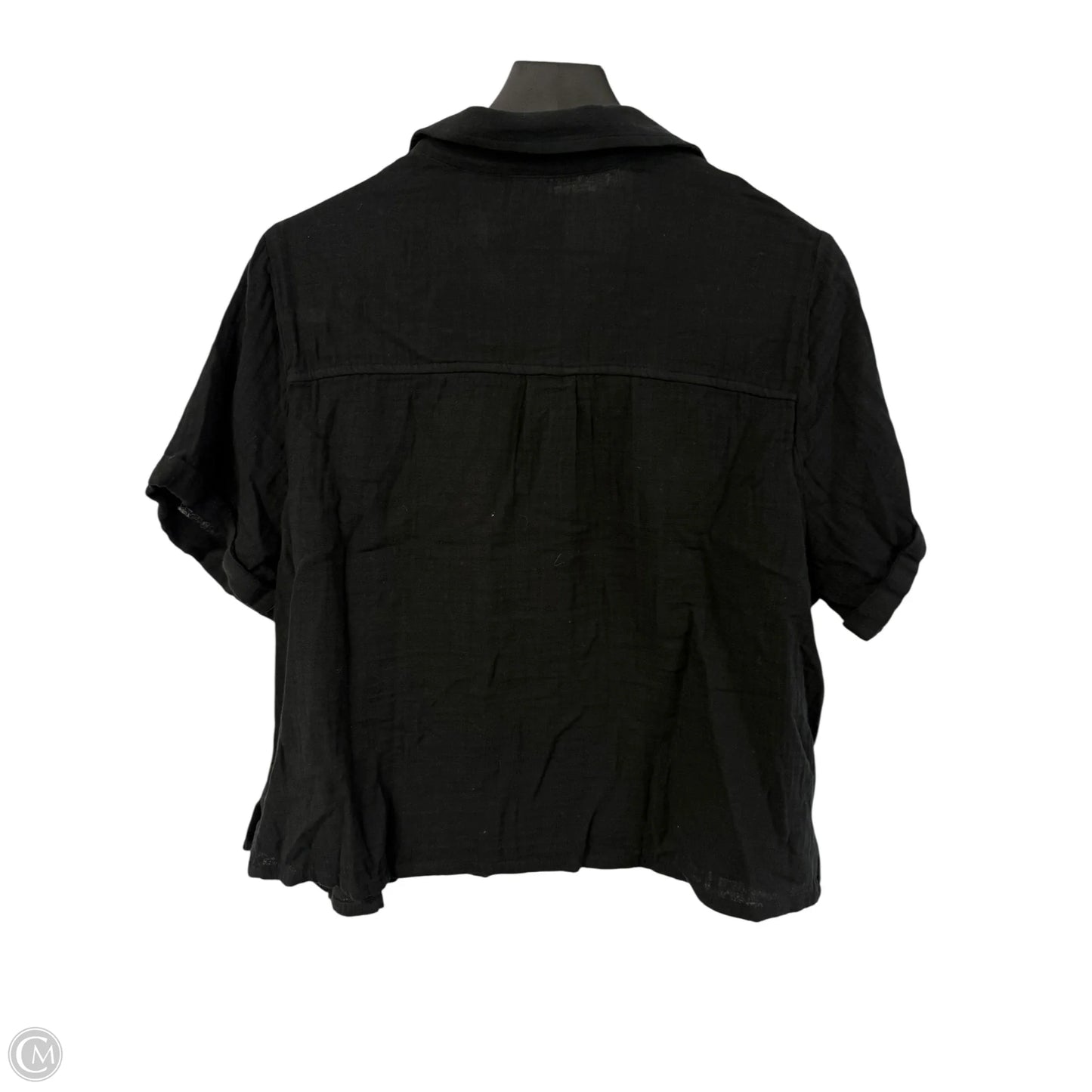 Blouse Short Sleeve By Old Navy In Black, Size: L