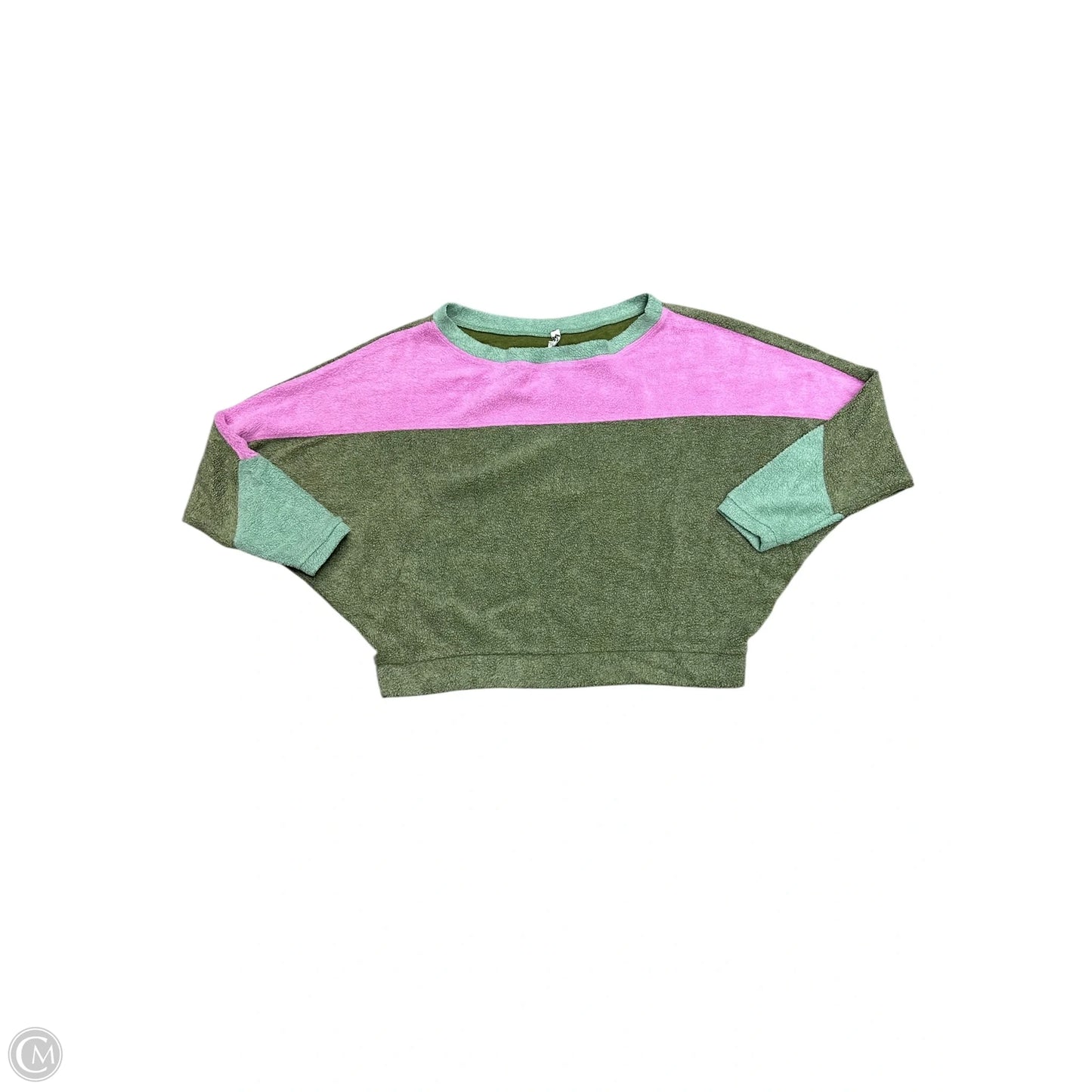 Top Long Sleeve By Free People In Green & Pink, Size: S