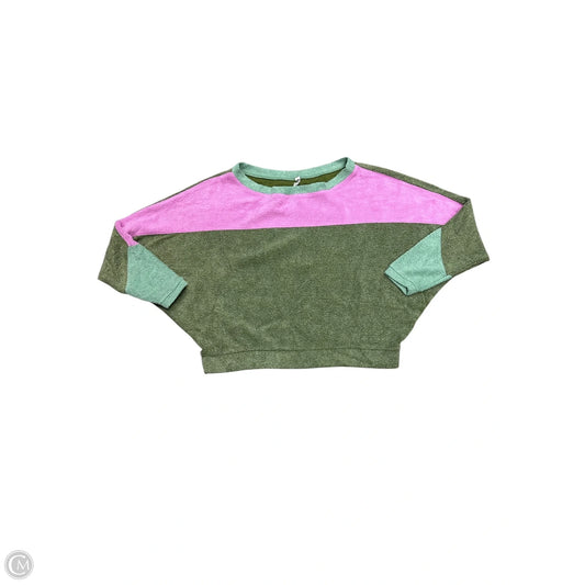 Top Long Sleeve By Free People In Green & Pink, Size: S