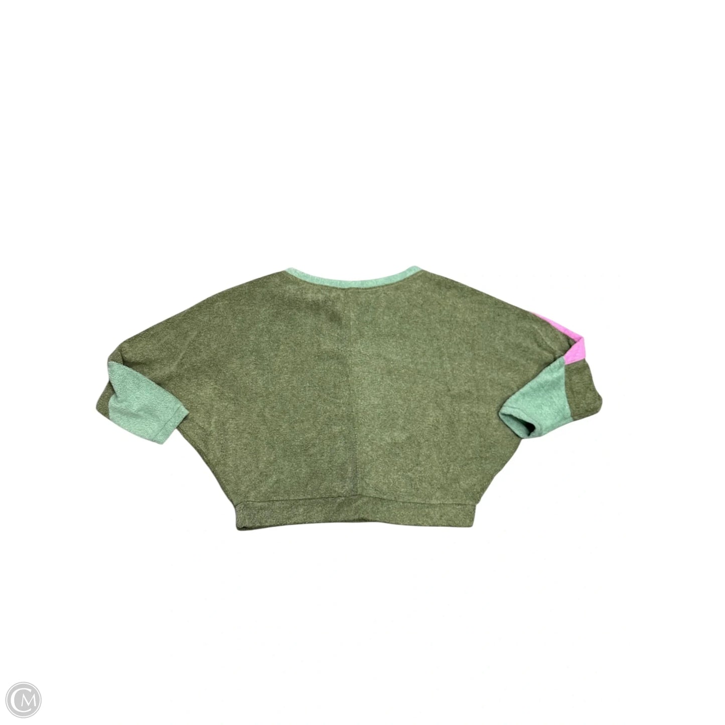 Top Long Sleeve By Free People In Green & Pink, Size: S