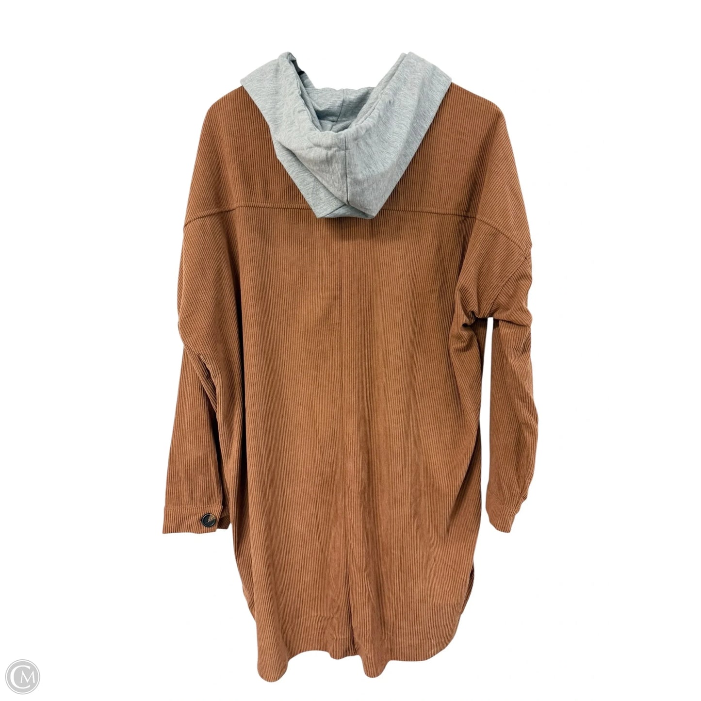 Jacket Shirt By Hyfve In Brown & Grey, Size: M