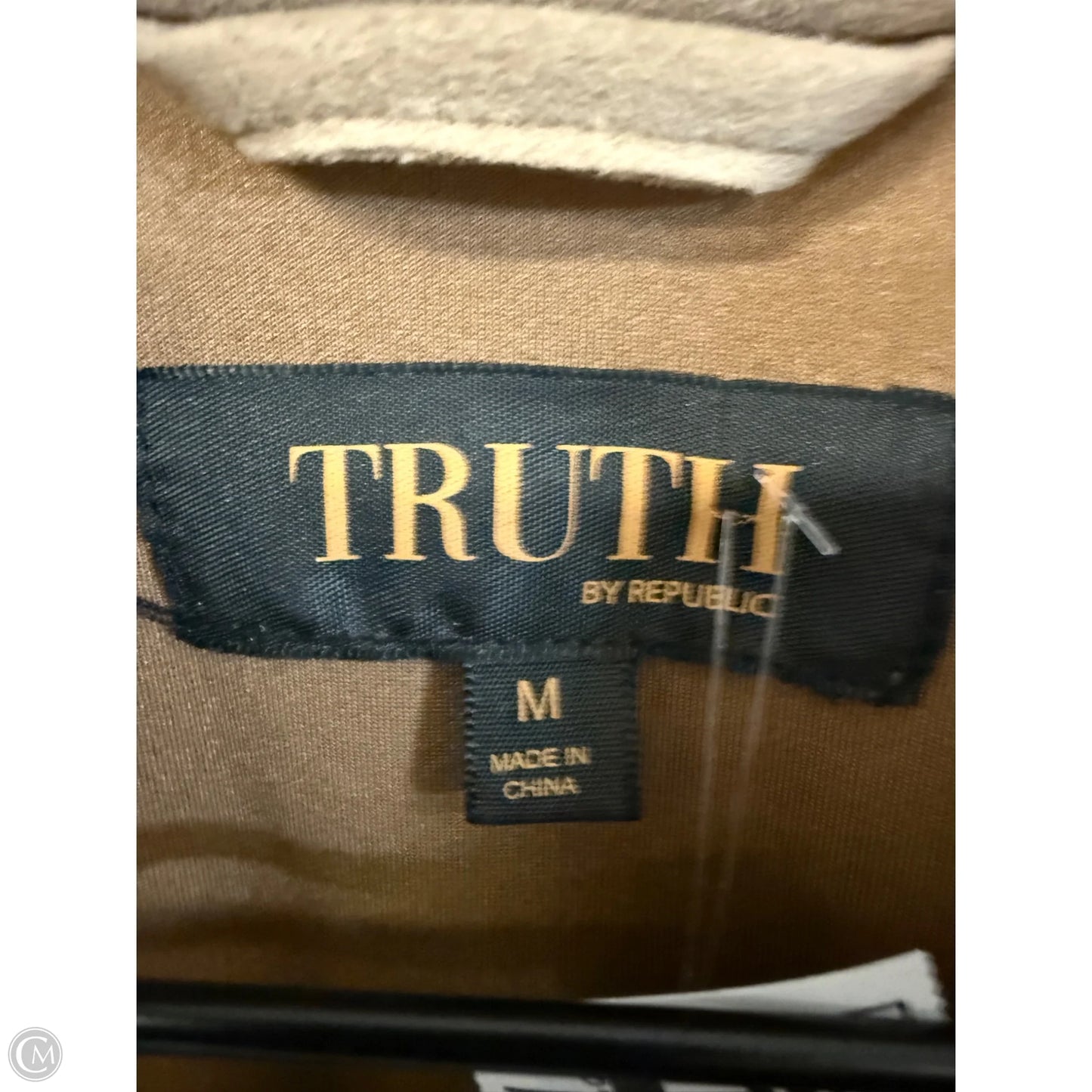 Jacket Shirt By Truth In Beige, Size: M