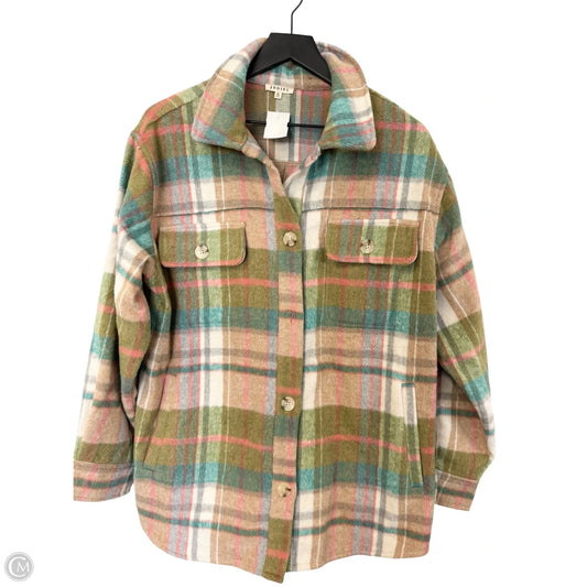 Jacket Shirt By Jodifl In Plaid Pattern, Size: L