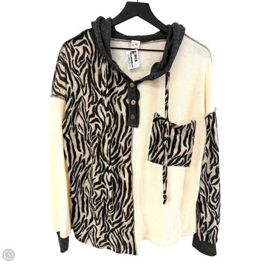 Top Long Sleeve By 7th Ray In Zebra Print, Size: M