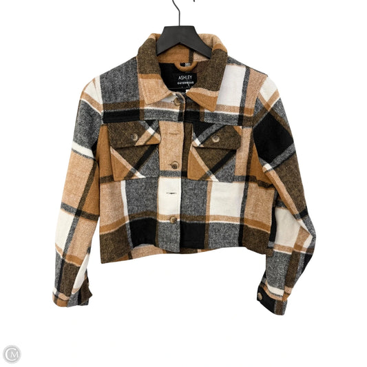 Jacket Shirt By Ashley In Black & Brown, Size: S