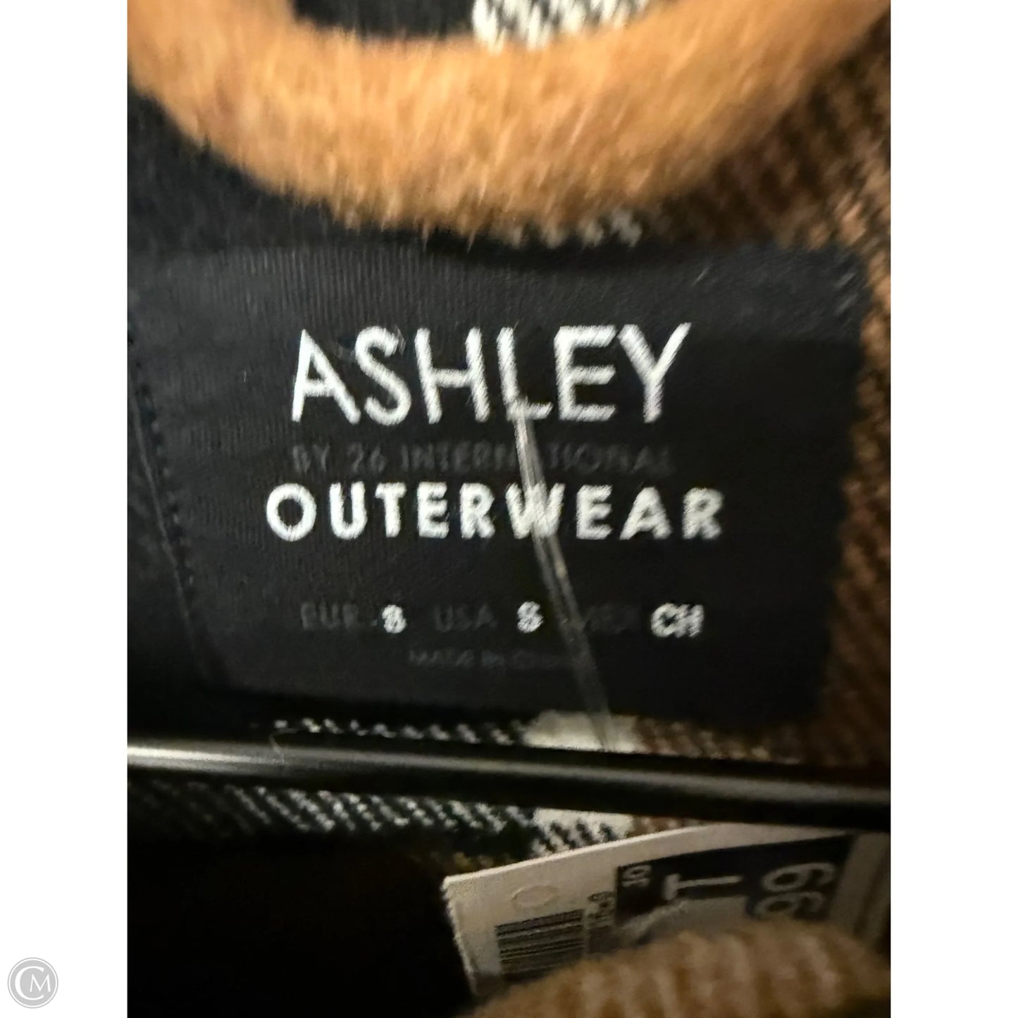 Jacket Shirt By Ashley In Black & Brown, Size: S