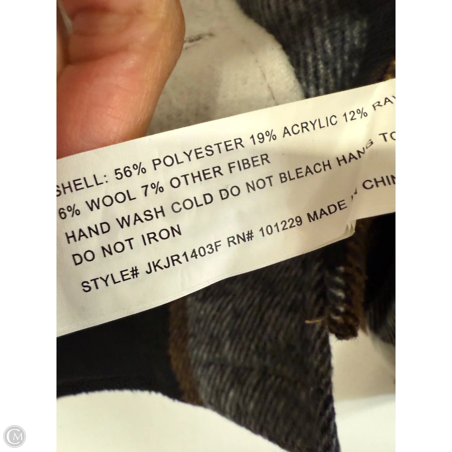 Jacket Shirt By Ashley In Black & Brown, Size: S