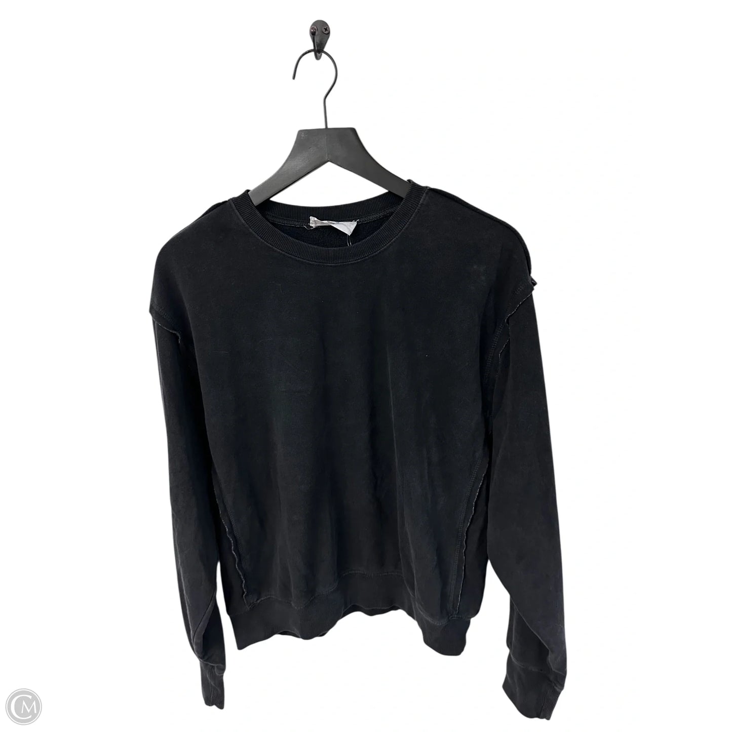 Sweatshirt Crewneck By Double Zero In Black, Size: M