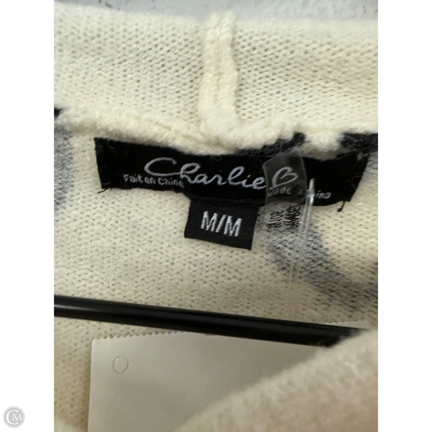 Sweater By Charlie B In Black & Cream, Size: M