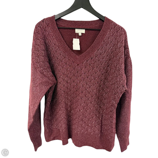 Sweater By Lucky Brand In Maroon, Size: L