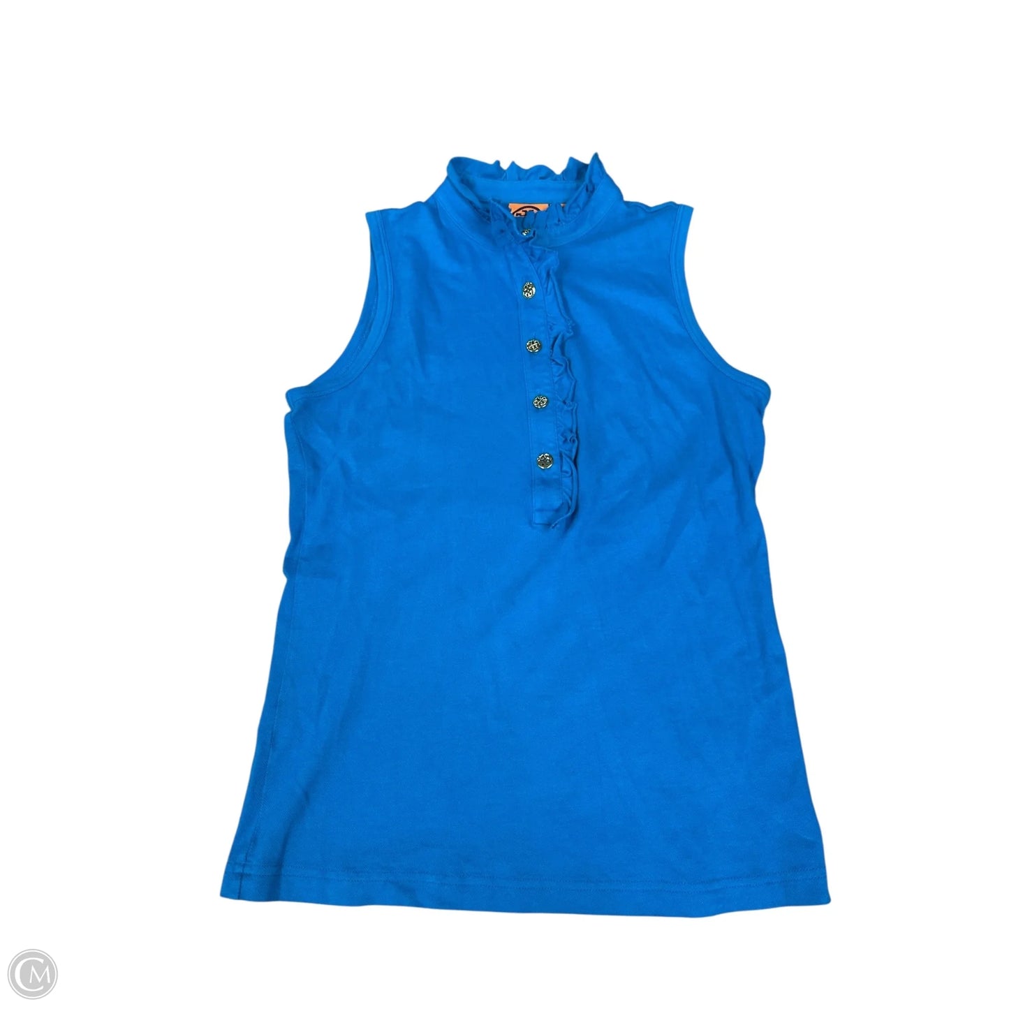 Top Sleeveless Designer By Tory Burch In Blue, Size: M