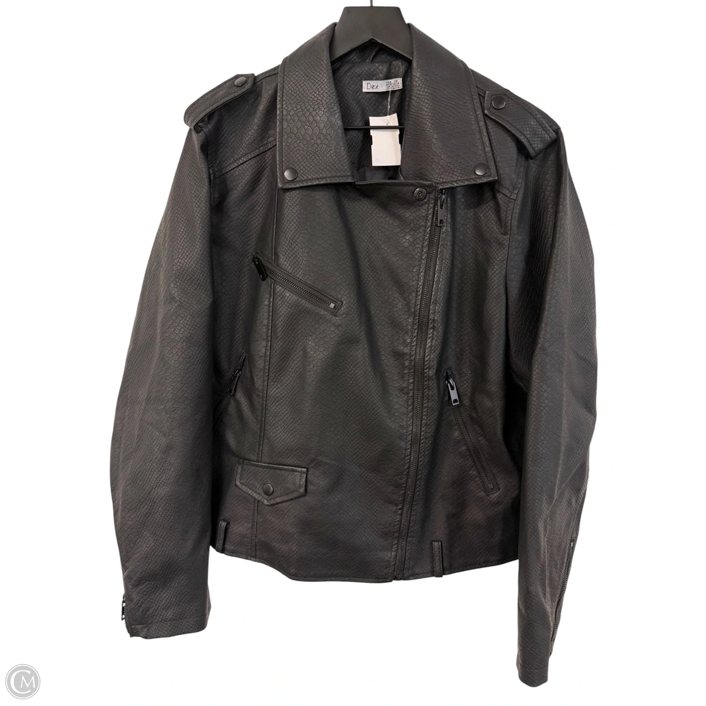 Jacket Moto By Dex In Black, Size: 2x