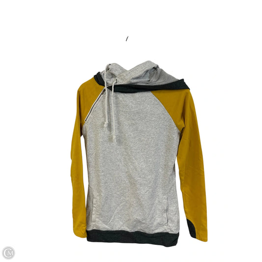 Sweatshirt Hoodie By Clothes Mentor In Grey & Yellow, Size: S