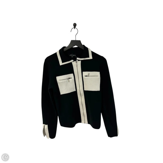 Sweater Cardigan By Charlie B In Black & White, Size: M