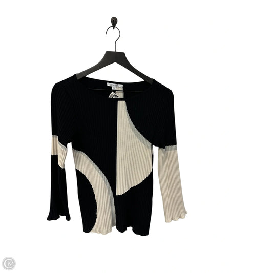 Sweater By Chicos In Black & Cream, Size: M