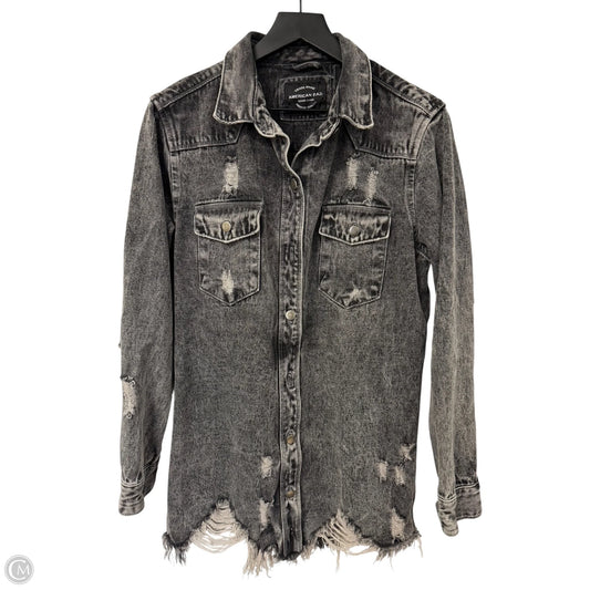 Jacket Denim By Clothes Mentor In Black Denim, Size: S