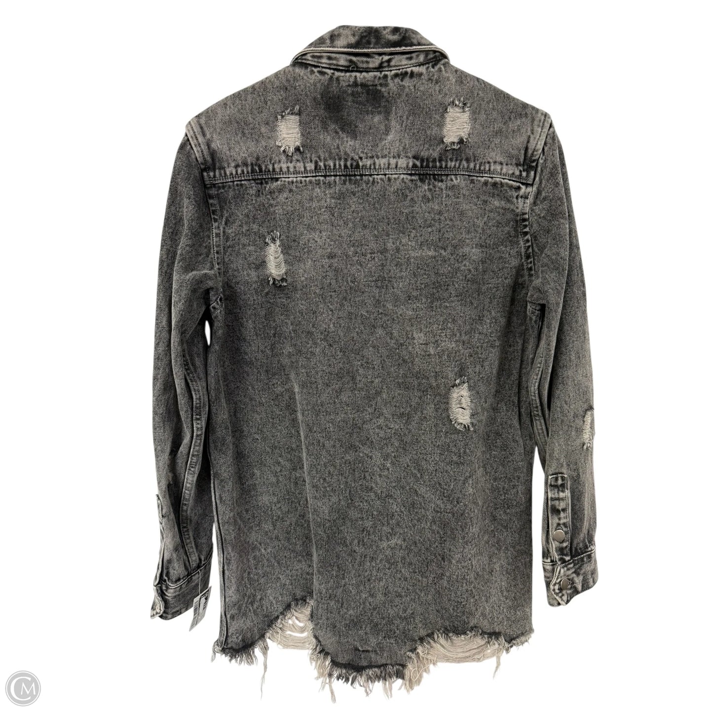 Jacket Denim By Clothes Mentor In Black Denim, Size: S