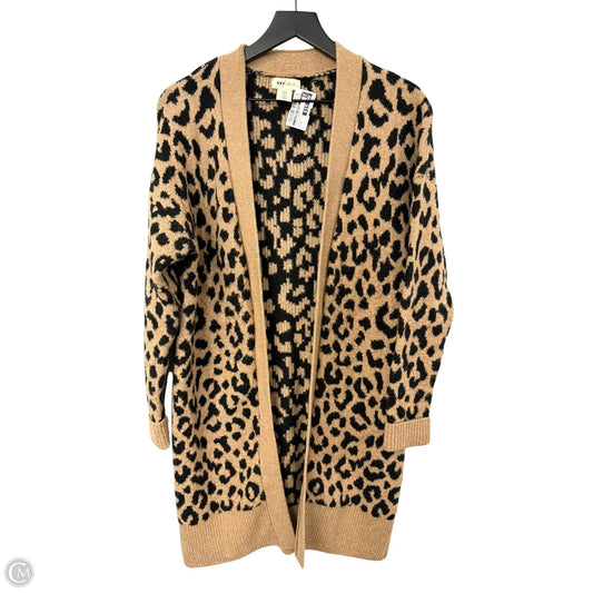 Sweater Cardigan By Clothes Mentor In Leopard Print, Size: S