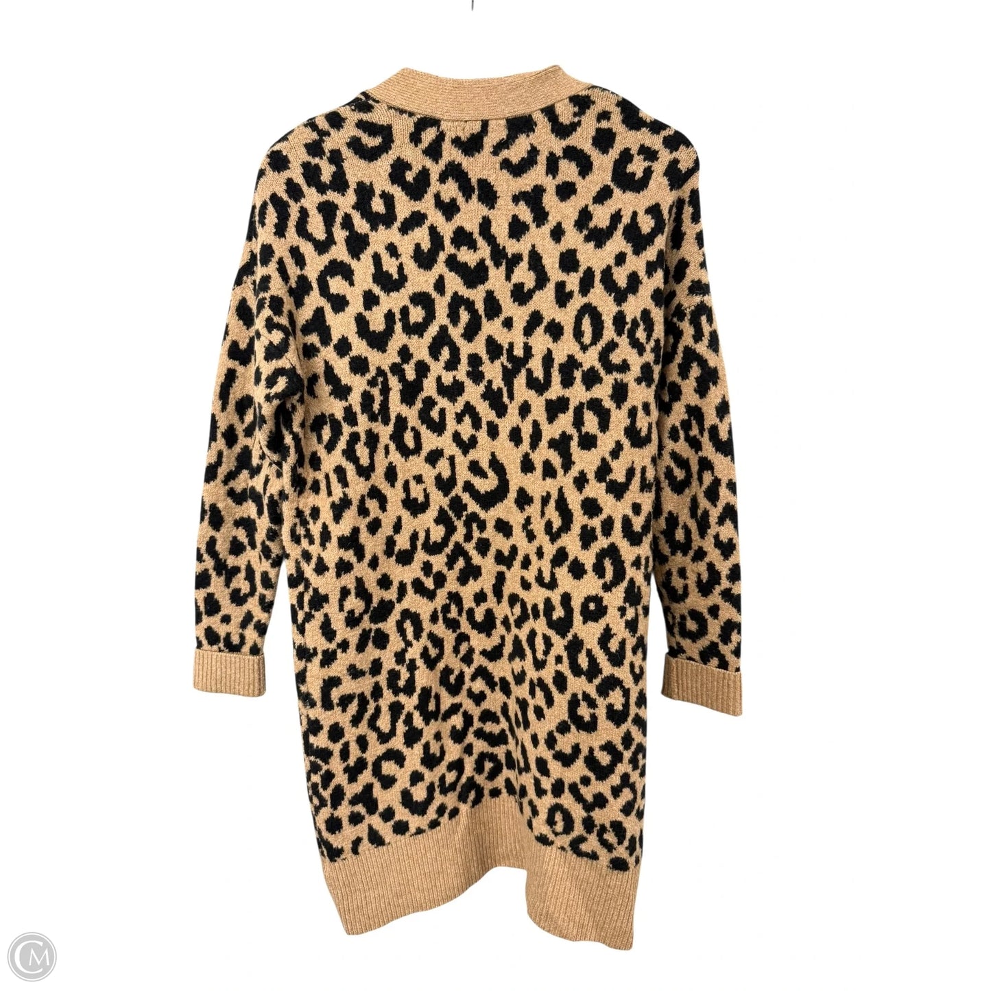 Sweater Cardigan By Clothes Mentor In Leopard Print, Size: S