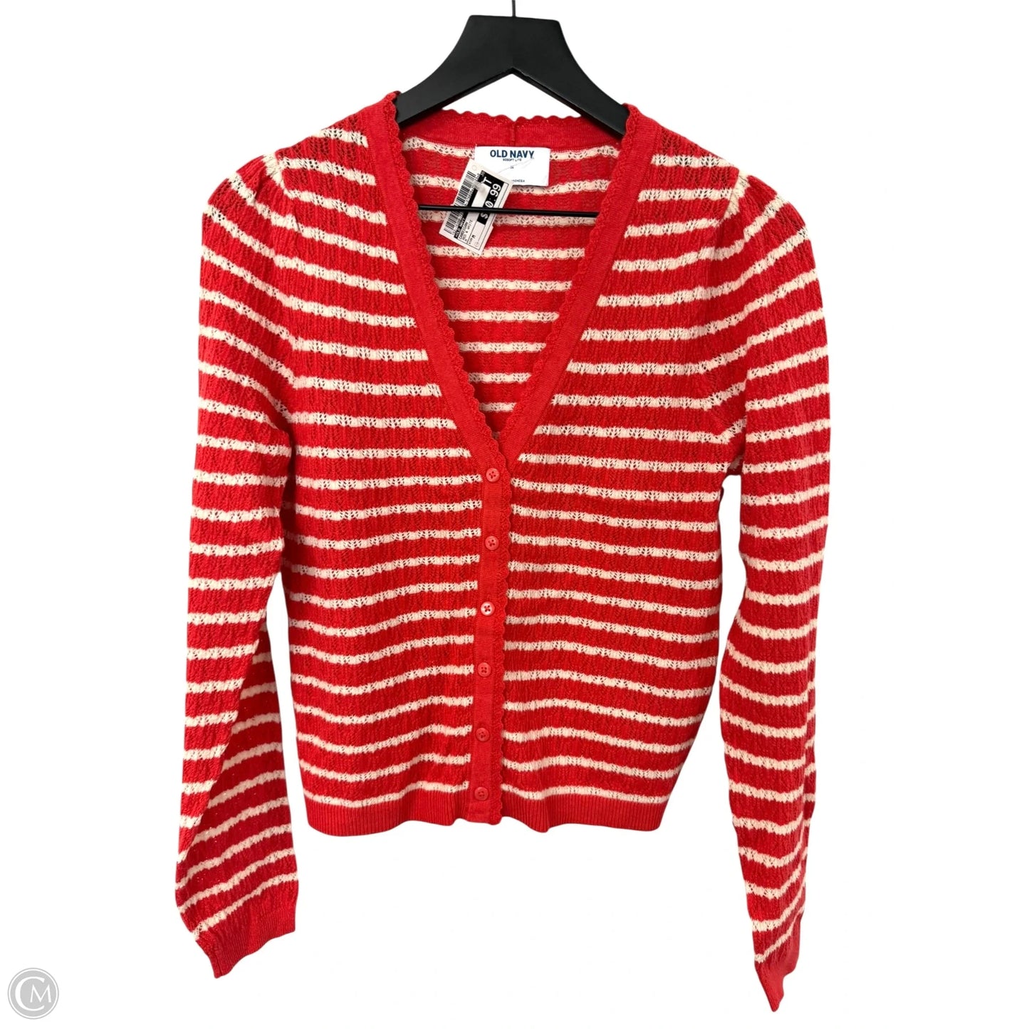 Cardigan By Old Navy In Red & White, Size: M