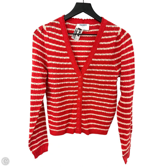 Cardigan By Old Navy In Red & White, Size: M