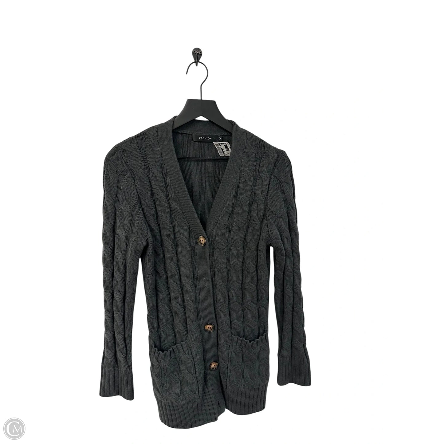 Sweater Cardigan By Cmf In Grey, Size: M