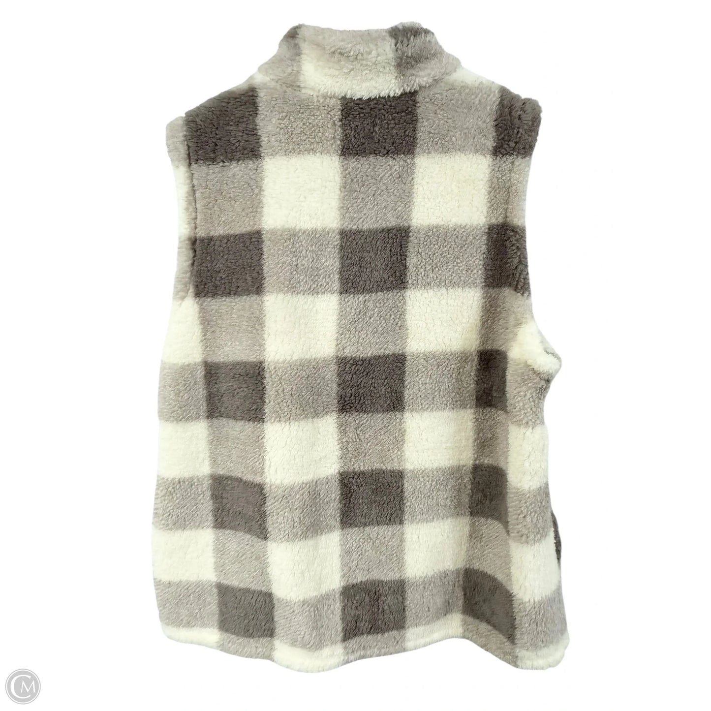 Vest Faux Fur & Sherpa By Maurices In Cream & Grey, Size: Xxl