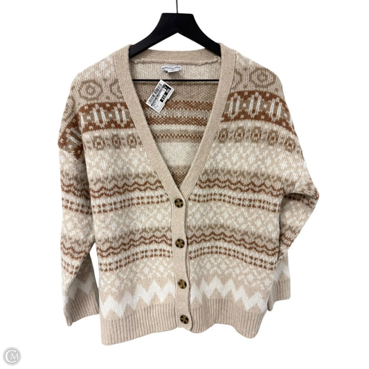 Sweater Cardigan By Cupcakes And Cashmere In Brown & Tan, Size: S
