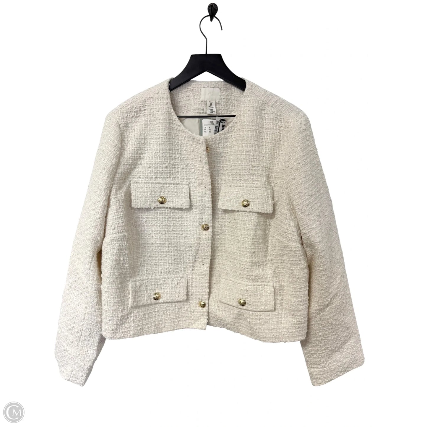 Blazer By H&m In Cream, Size: Xl