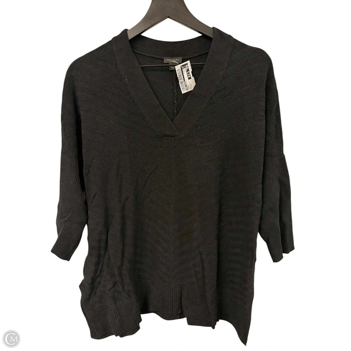 Sweater Short Sleeve By Ann Taylor In Black, Size: M