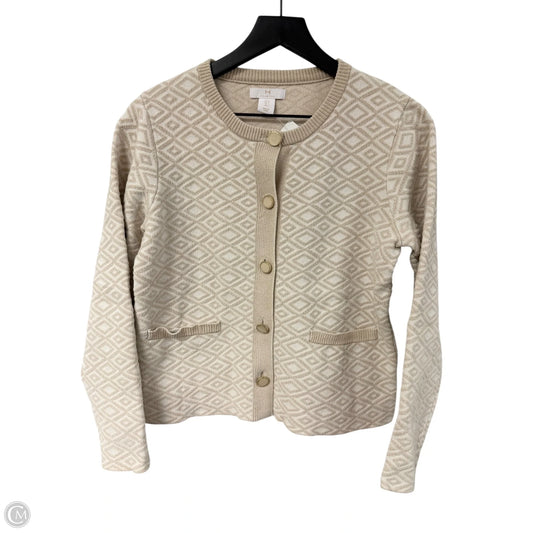 Sweater Cardigan Designer By Halston In Cream, Size: S