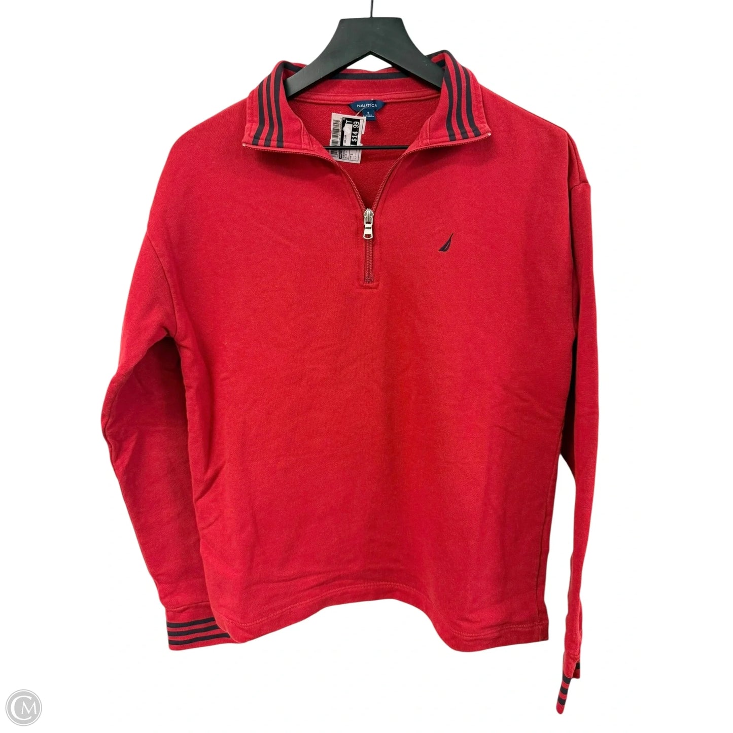 Sweatshirt Collar By Nautica In Blue & Red, Size: S