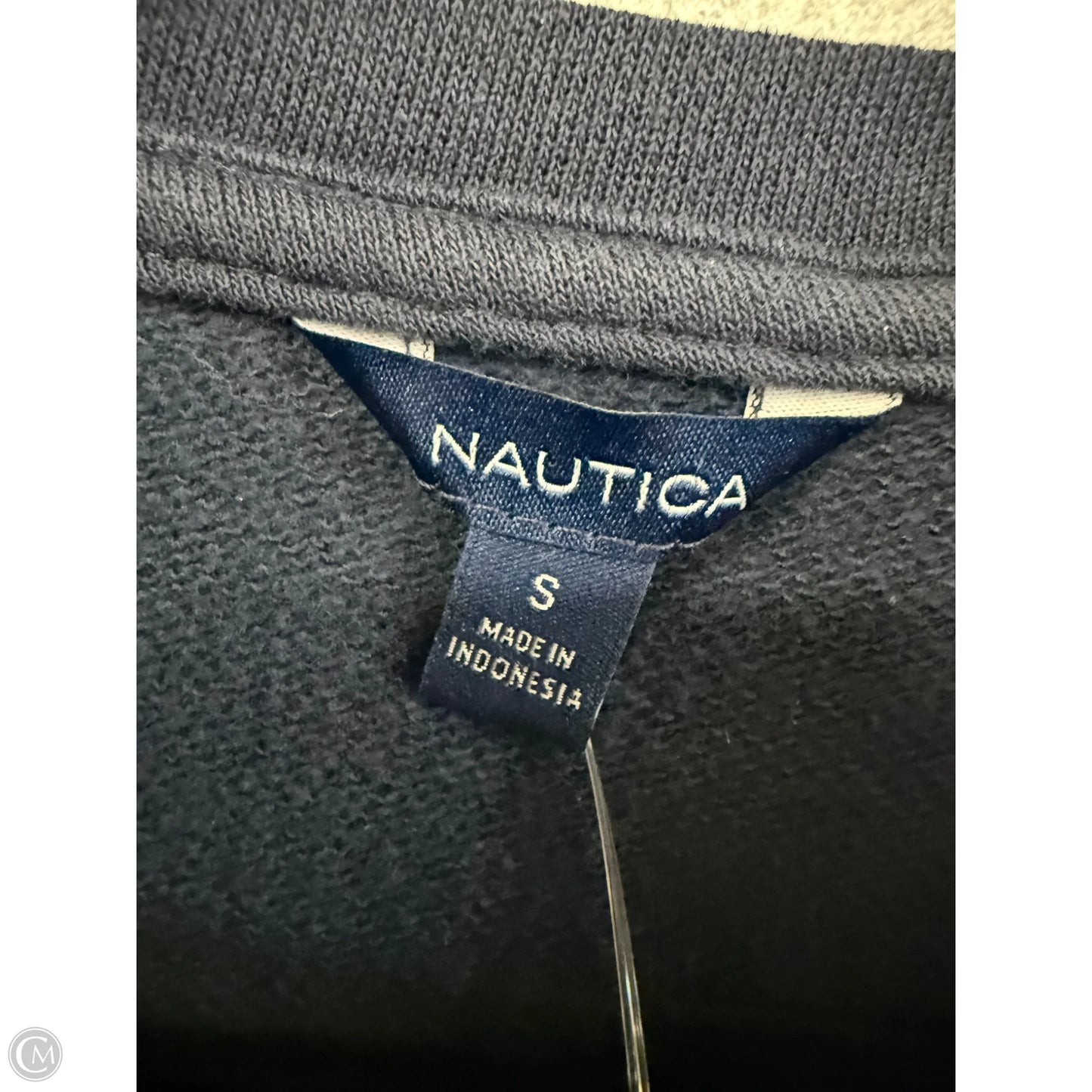Sweatshirt Collar By Nautica In Blue & White, Size: S