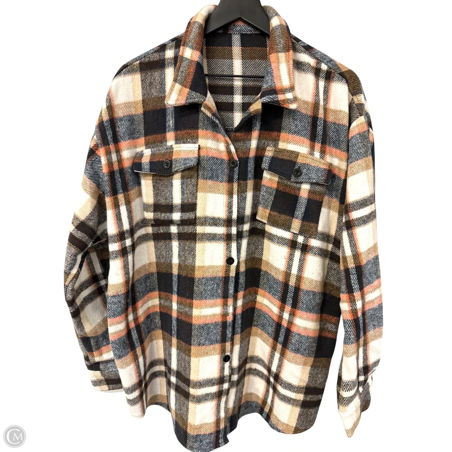 Jacket Shirt By Cmf In Plaid Pattern, Size: Xl