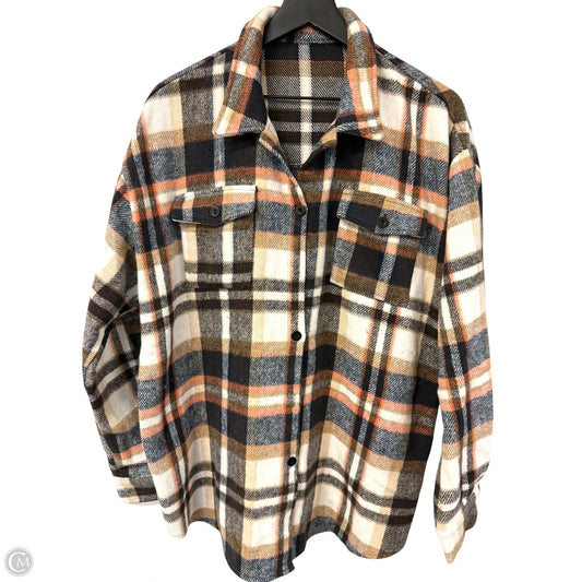 Jacket Shirt By Cmf In Plaid Pattern, Size: Xl