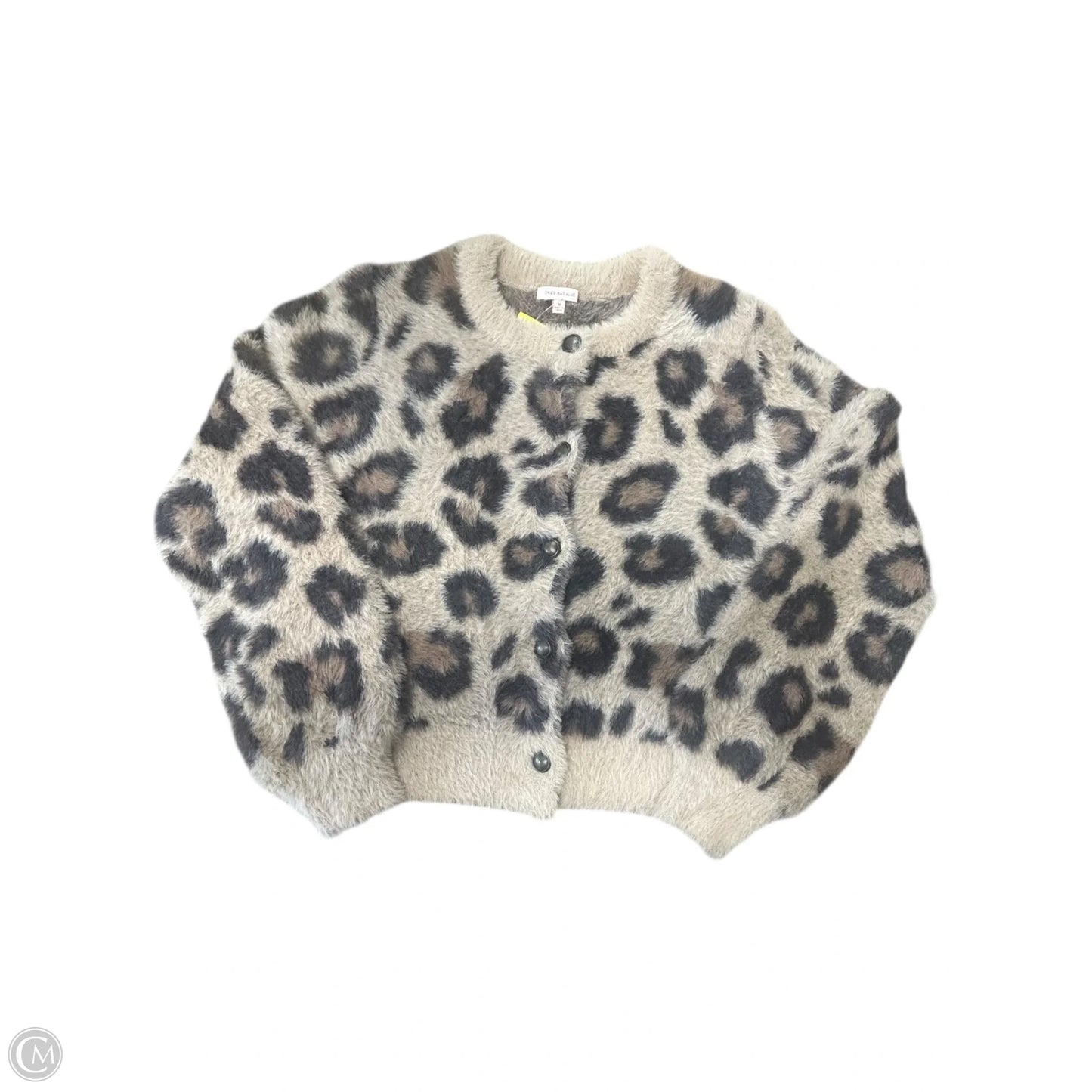 Sweater Cardigan By Skies Are Blue In Leopard Print, Size: M