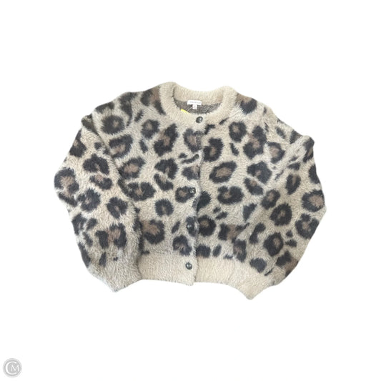 Sweater Cardigan By Skies Are Blue In Leopard Print, Size: M