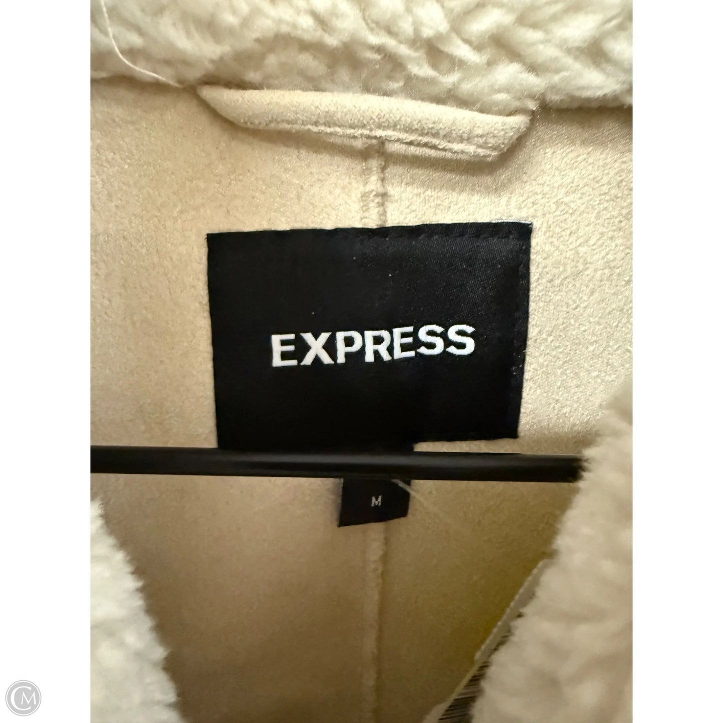 Coat Faux Fur & Sherpa By Express In Ivory, Size: M