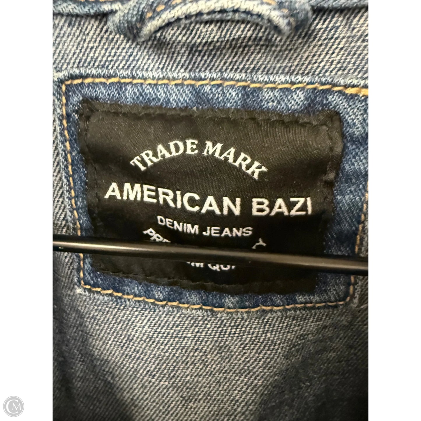 Jacket Denim By American Bazi In Blue Denim, Size: L
